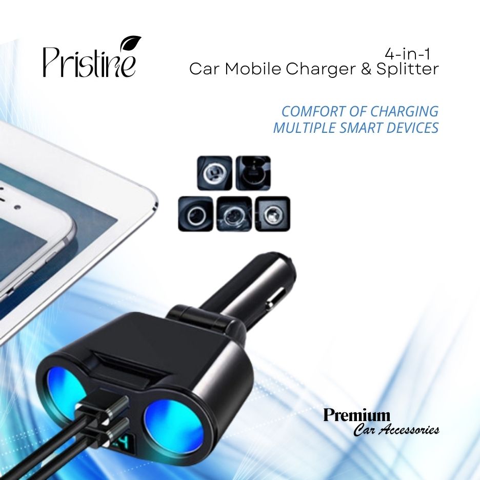 4-in-1 Car Mobile Charger & Splitter