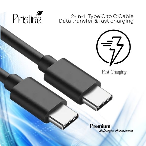 2-in-1 Type C to C Cable (Black)